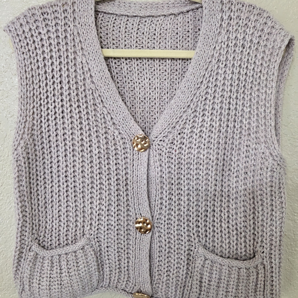 Women's Knit Sweater Vest - Taupe